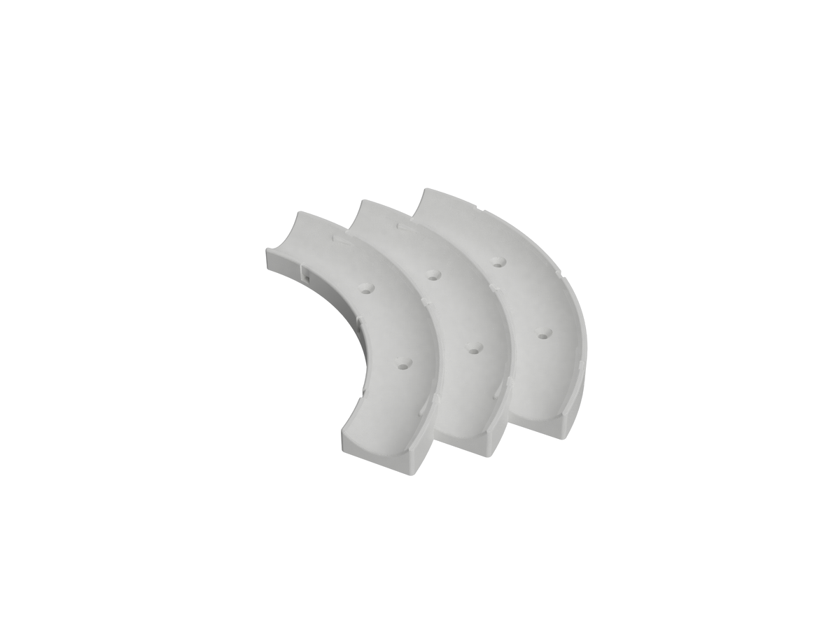 Pack of 3 90-degree hose mounts for 1-1/8 inch hose