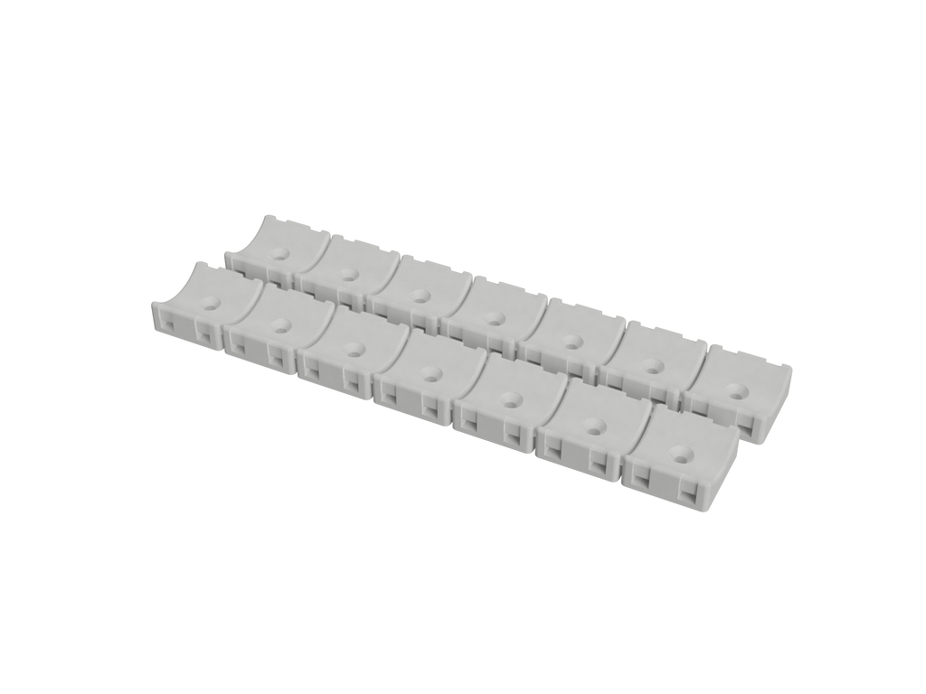 Pack of 2 strips, 14 straight hose mounts for 1-1/8 inch hose
