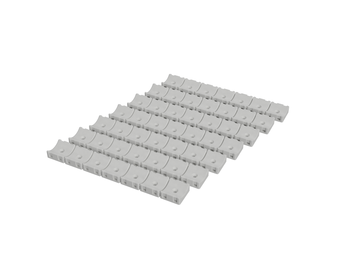 Pack of 7 strips, 49 straight hose mounts for 1-1/8 inch hose