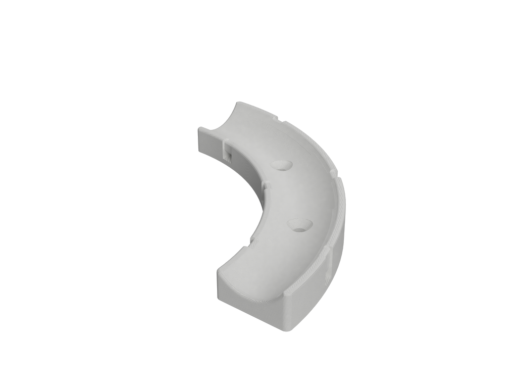 White 90-degree hose mount for 3/4 inch hose, angled view