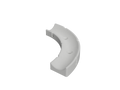 White 90-degree hose mount for 3/4 inch hose, angled view