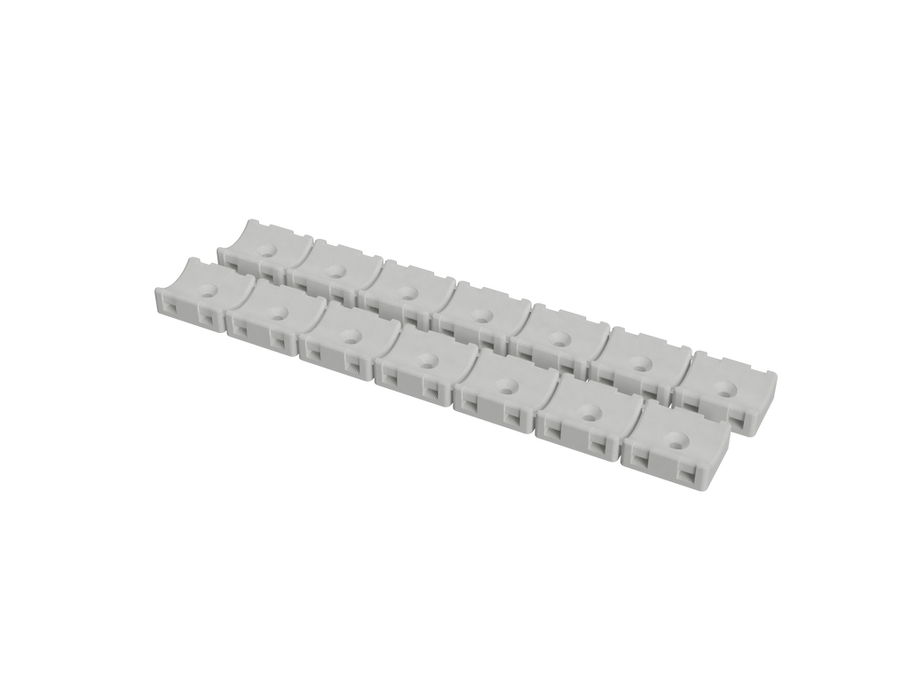 Pack of 2 strips, 14 straight hose mounts for 3/4 inch hose