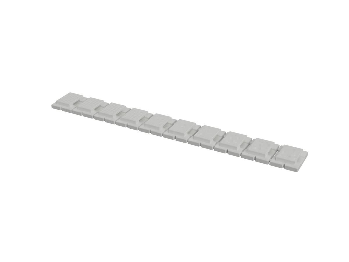 Full snap-off strip of 10 zip-tie anchors