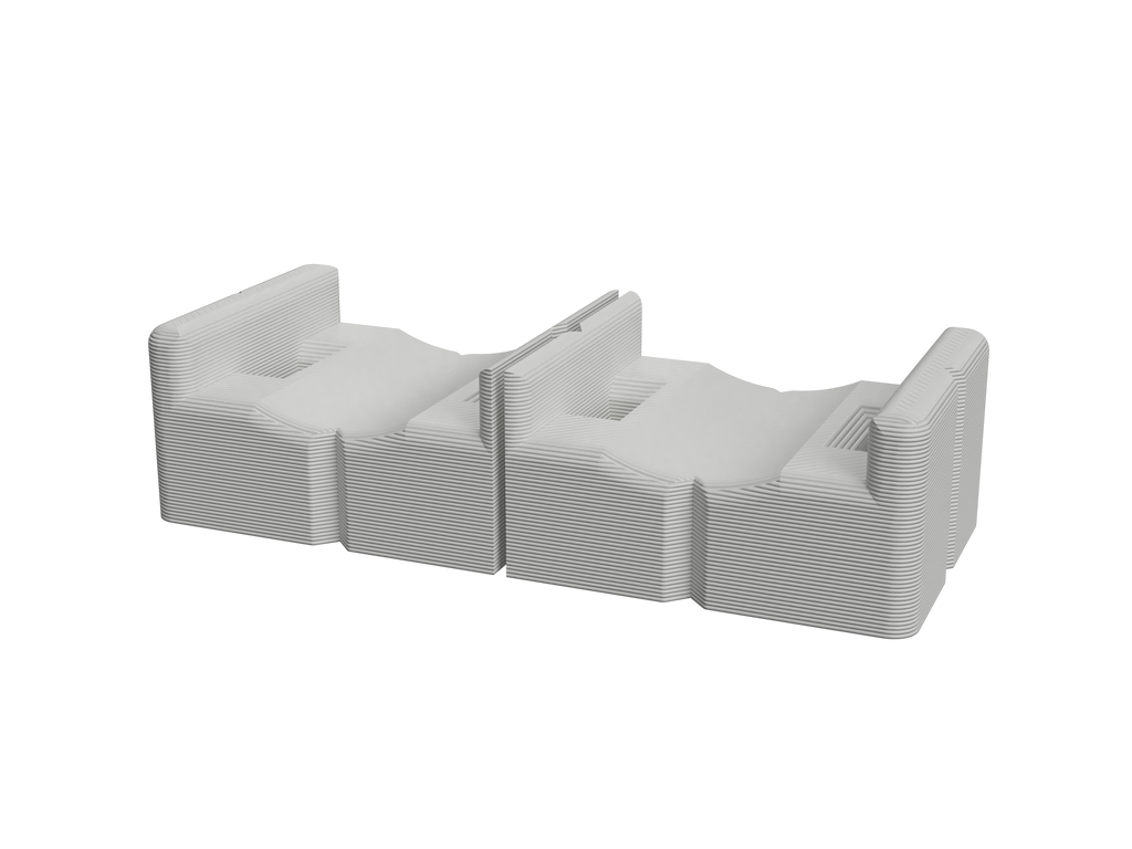 Close-up of the 2-bay multi-bay mount