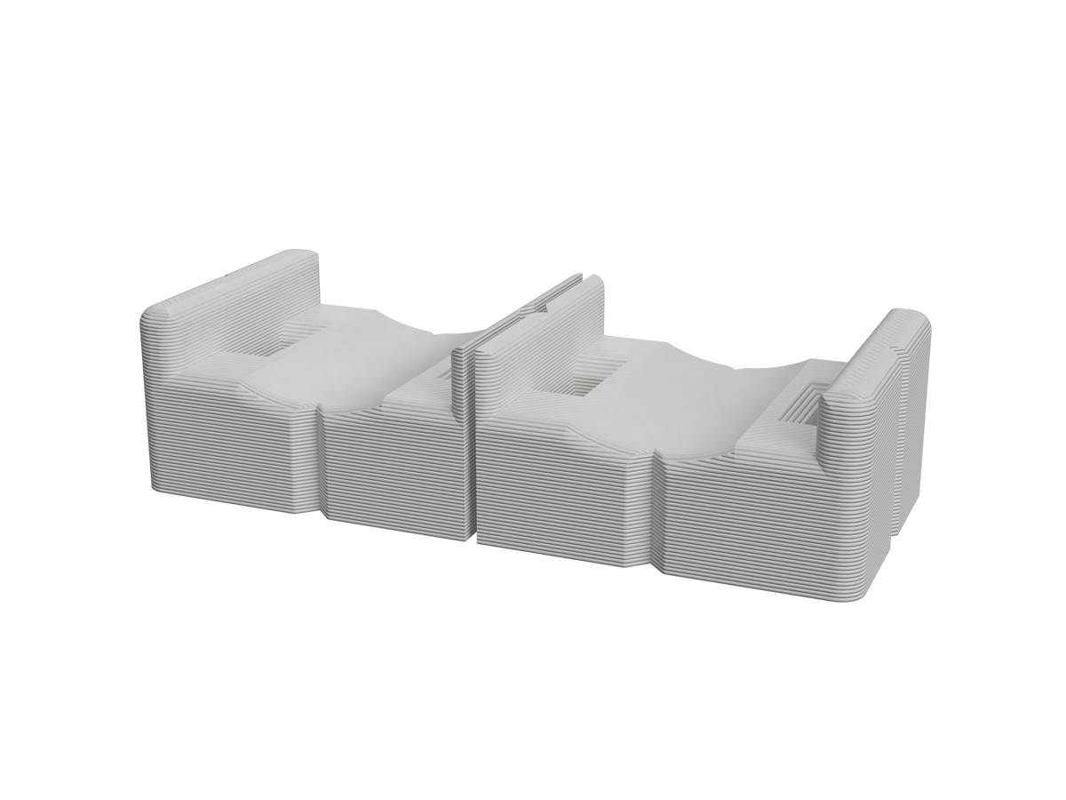 Close-up of the 2-bay multi-bay mount