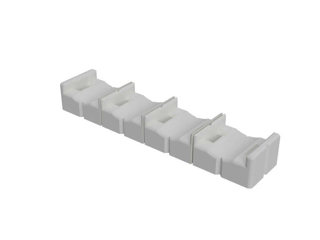 White 4-bay multi-bay mount, angled view