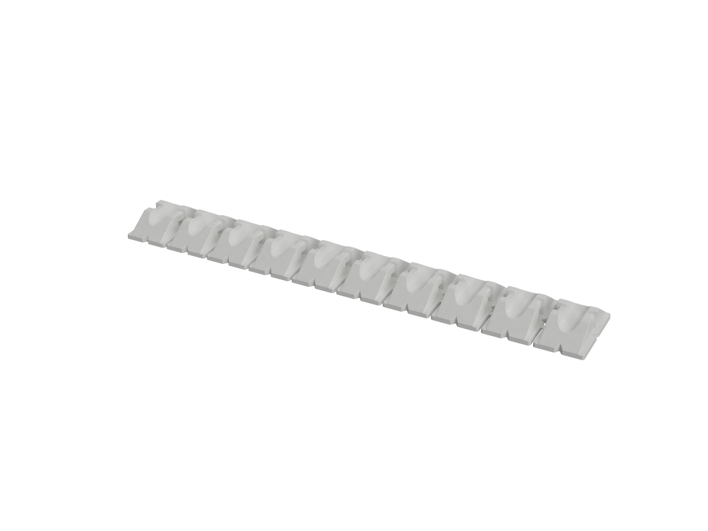 Full snap-off strip of 10 transducer cable mounts