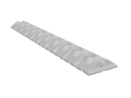 Strip of 10 white transducer cable mounts, angled view