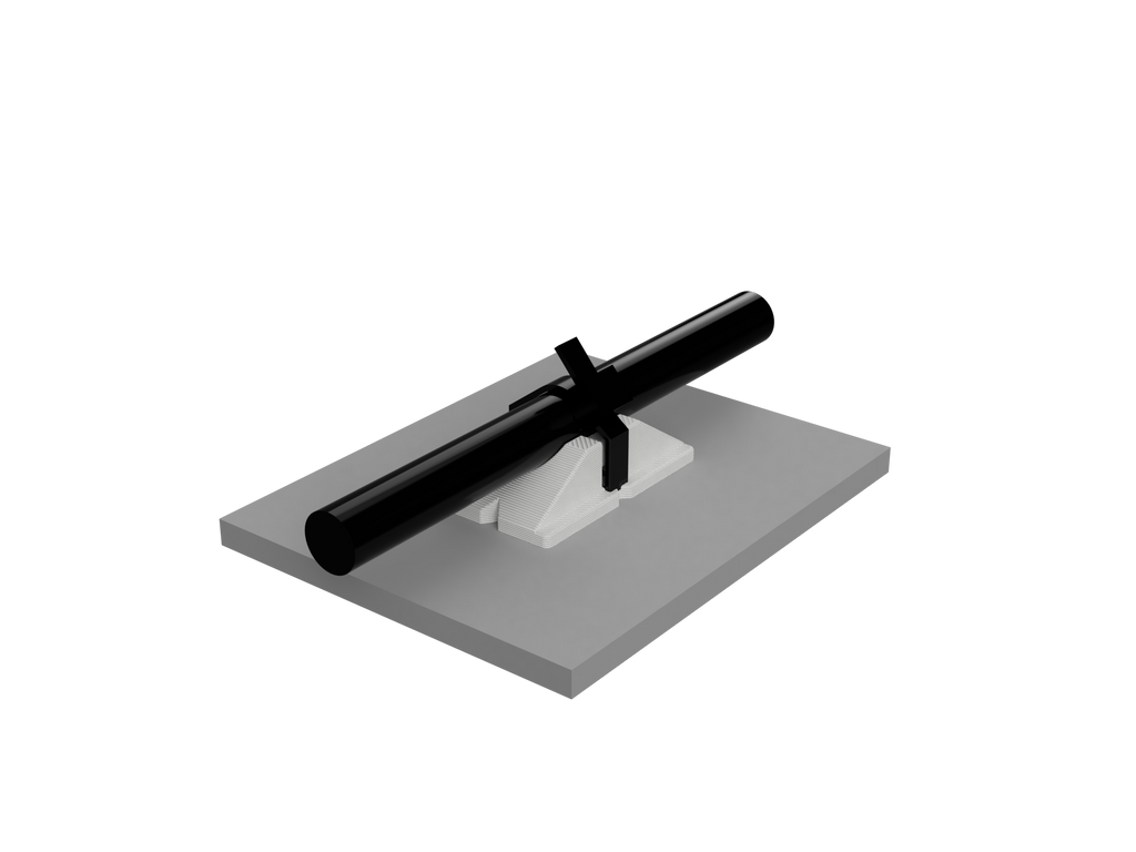 Transducer cable mount stuck to a panel, holding a cable with a zip tie