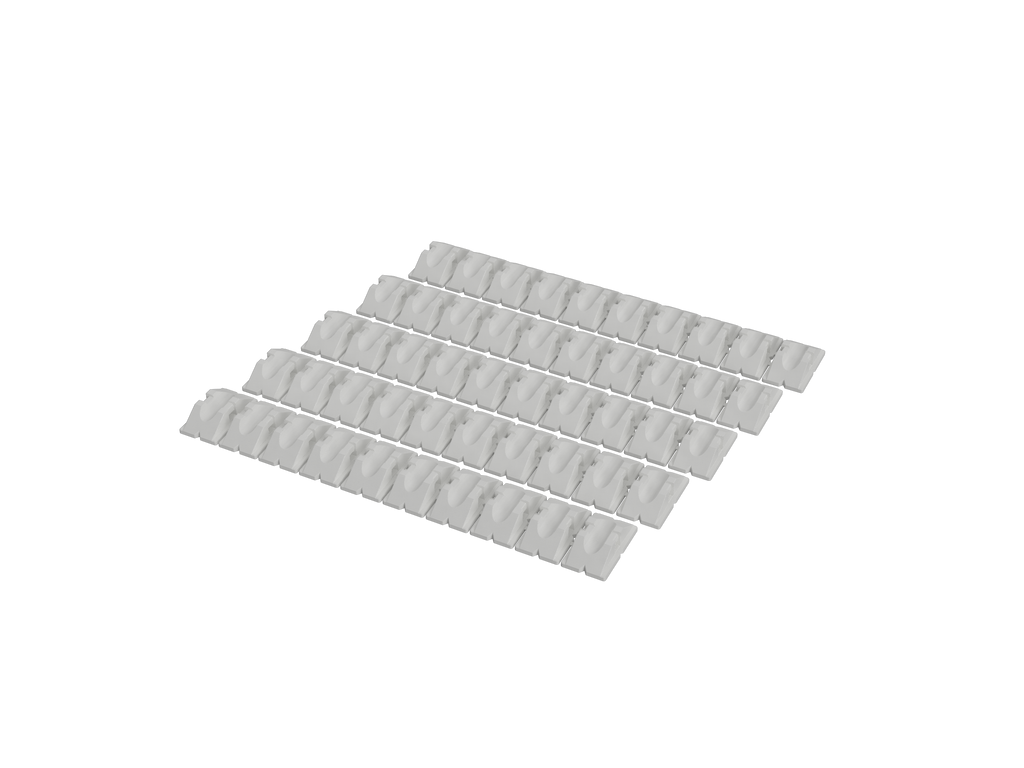 Pack of 5 snap-off strips, 50 transducer cable mounts in total